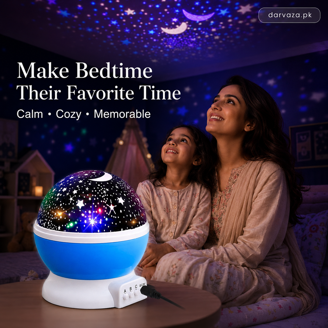360 Degree Moon Night Light Lamp Projector With Colors And Usb Cable, Lamp For Kids Room Night Bulb