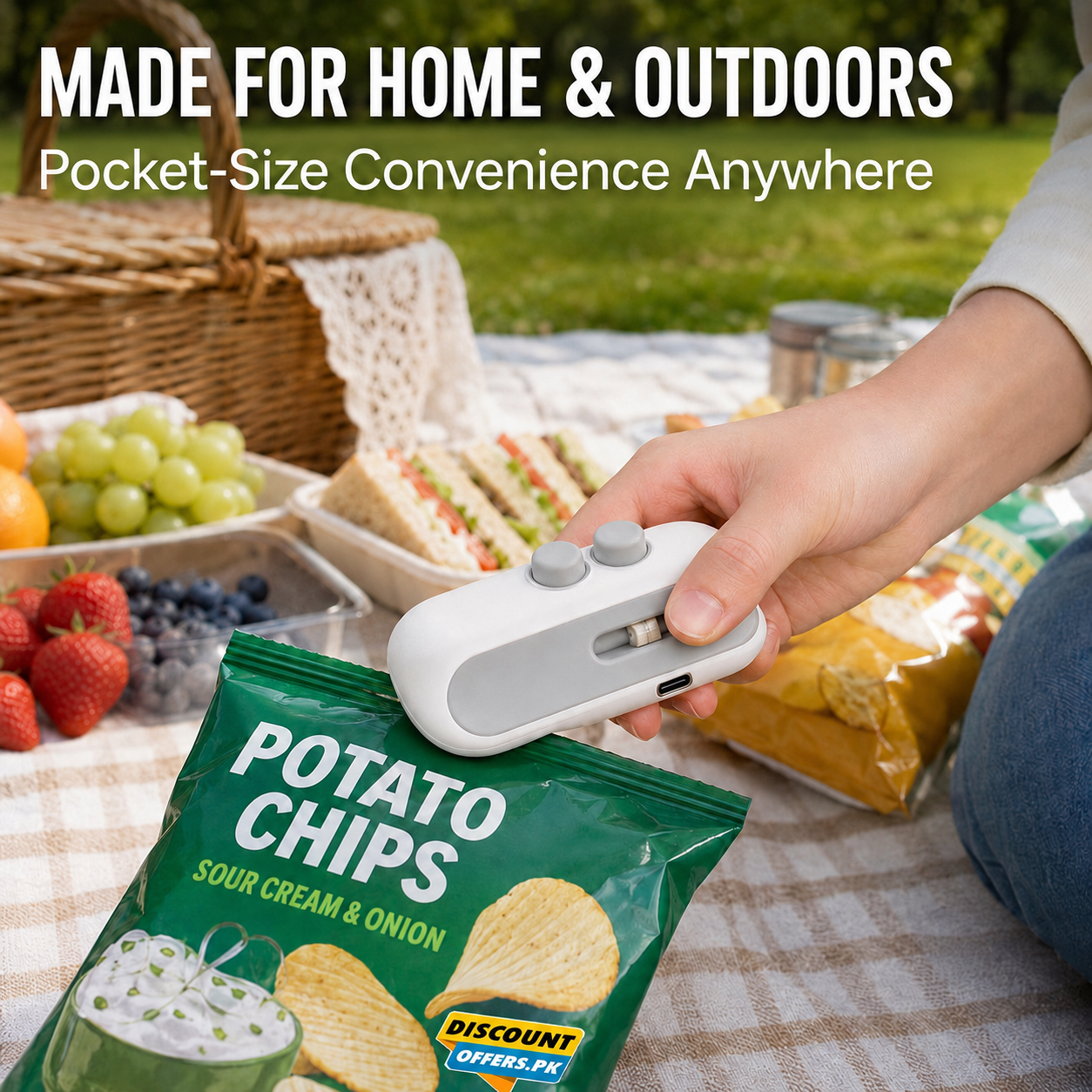 Rechargeable 2 in 1 Portable Mini Food Bag Heat Sealer And Cutter For Home and Outdoor Use