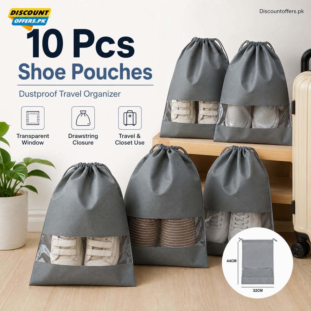 Mega Sale Offer - 10 Pcs Shoe Pouches & Dustproof Travel Organizer Rs 799