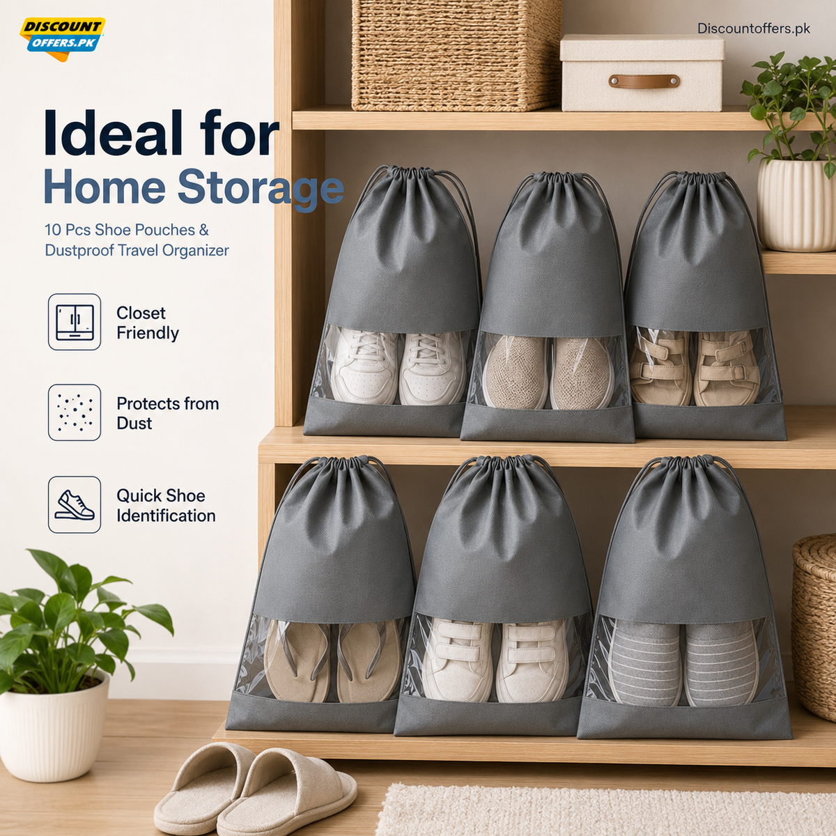 Mega Sale Offer - 10 Pcs Shoe Pouches & Dustproof Travel Organizer Rs 799