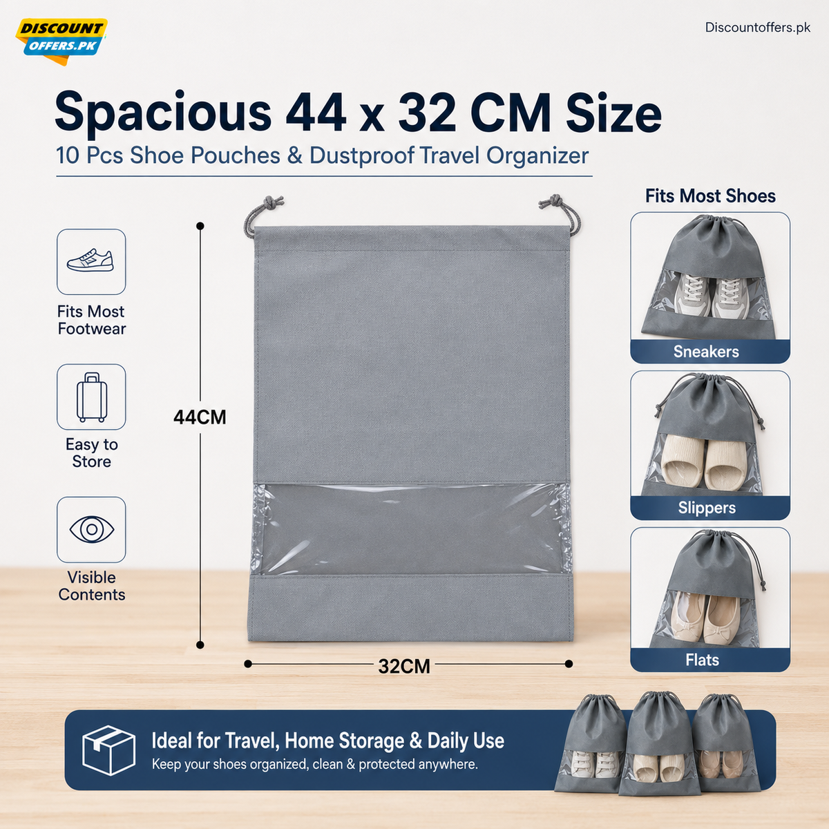 Mega Sale Offer - 10 Pcs Shoe Pouches & Dustproof Travel Organizer Rs 799