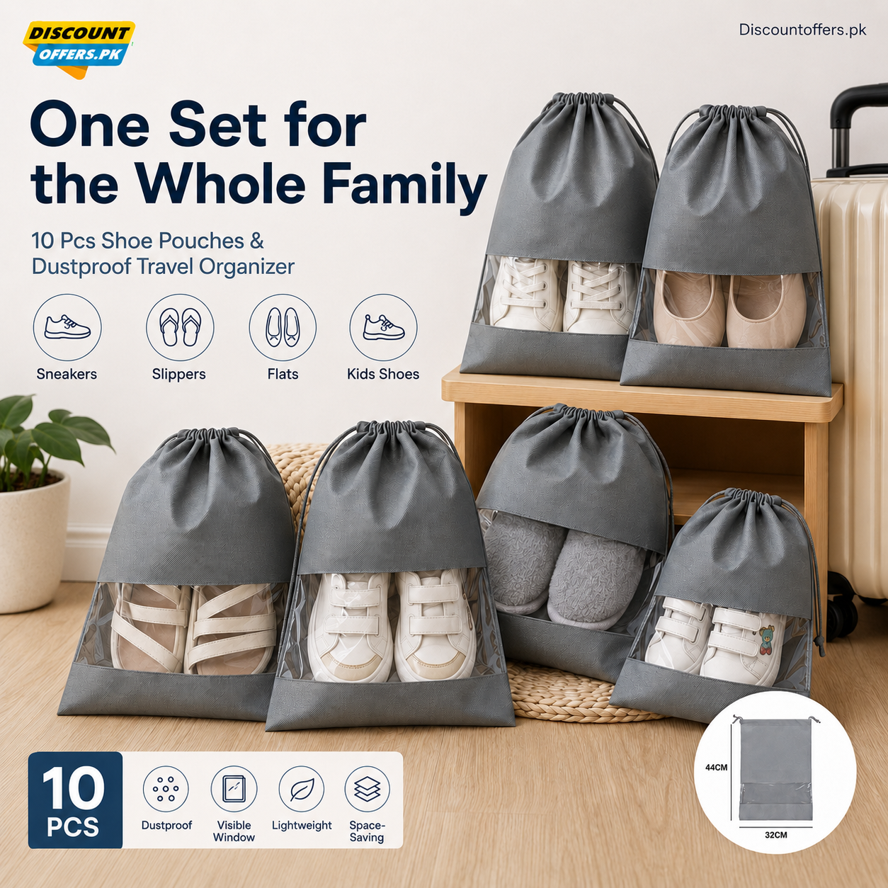 Mega Sale Offer - 10 Pcs Shoe Pouches & Dustproof Travel Organizer Rs 799