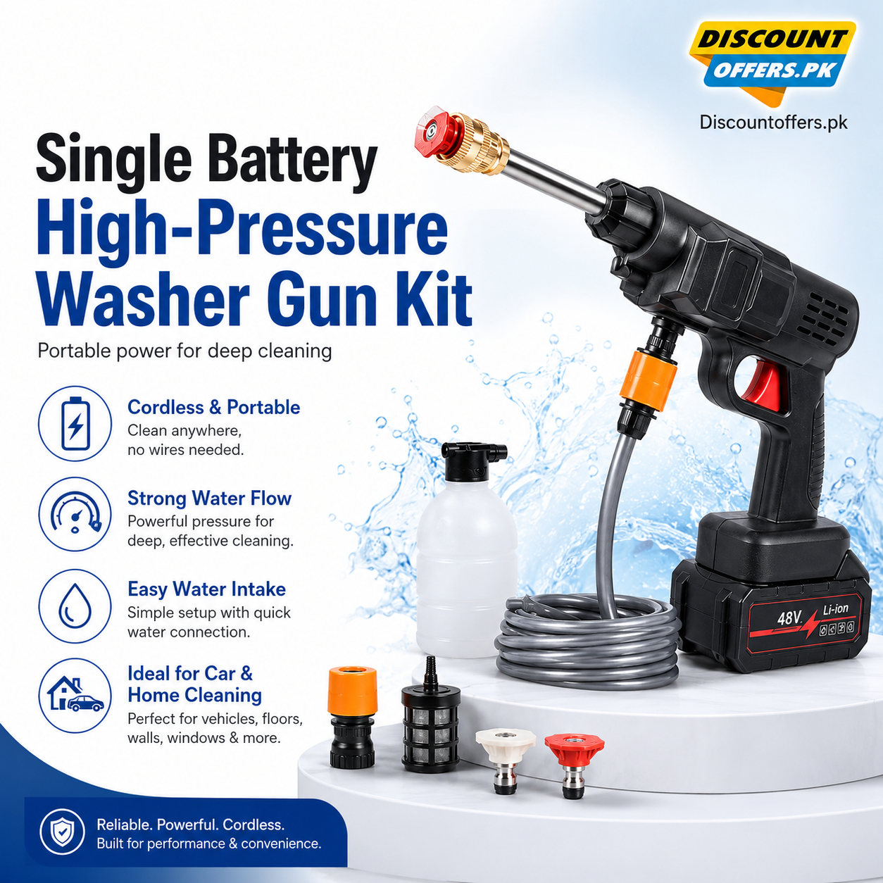 Single Battery High-Pressure Washer Gun Kit