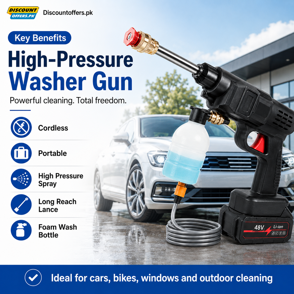 Single Battery High-Pressure Washer Gun Kit