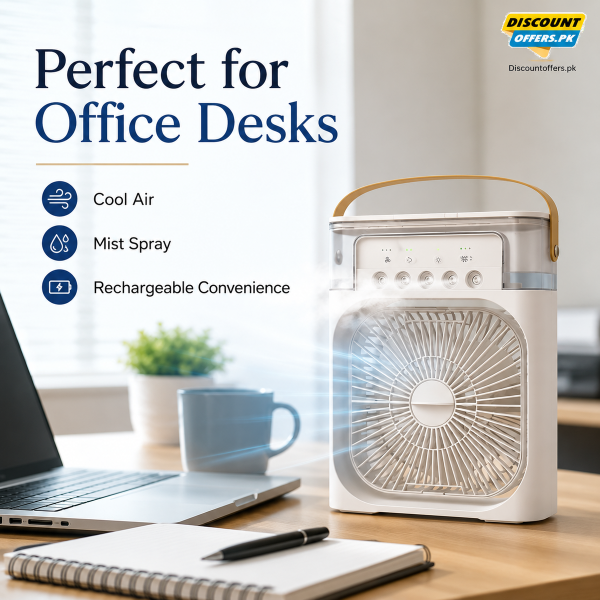 Mini USB Fan With Mist Water Spray Mini Cooler for Office Kitchen and Home