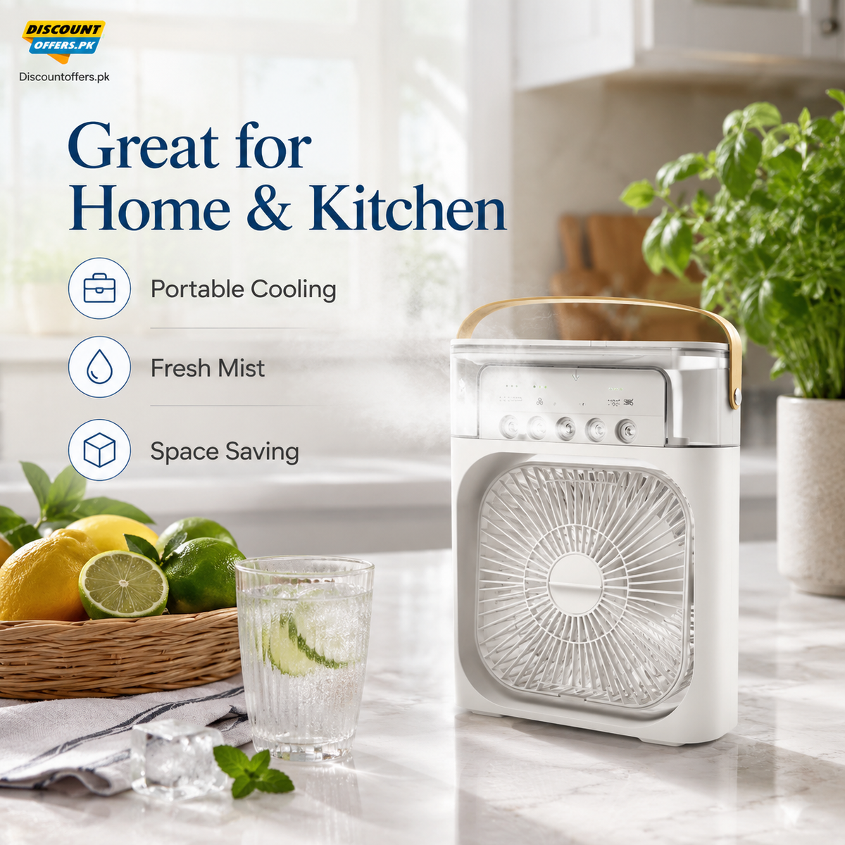 Mini USB Fan With Mist Water Spray Mini Cooler for Office Kitchen and Home