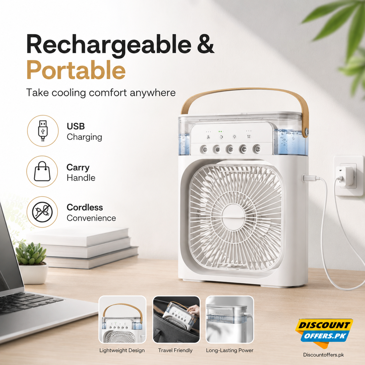 Mini USB Fan With Mist Water Spray Mini Cooler for Office Kitchen and Home