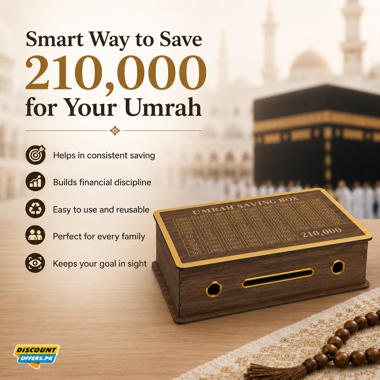 Umrah Saving Box - Save 210,000 Smartly for Your Umrah Journey