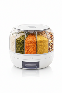 6 Grid Rotating Airtight Grain and Rice Container