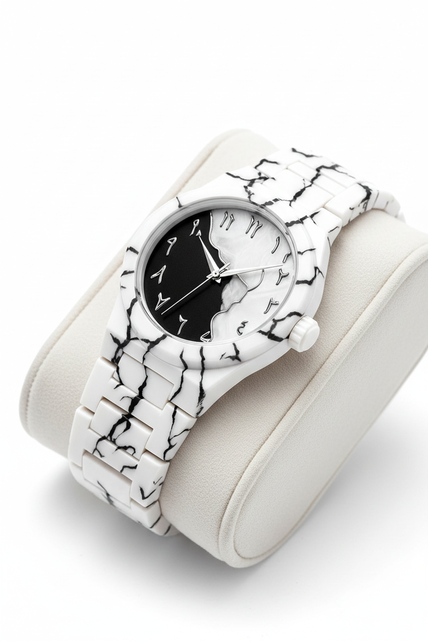 White Classic Arabic Aura – Marble Storm Edition