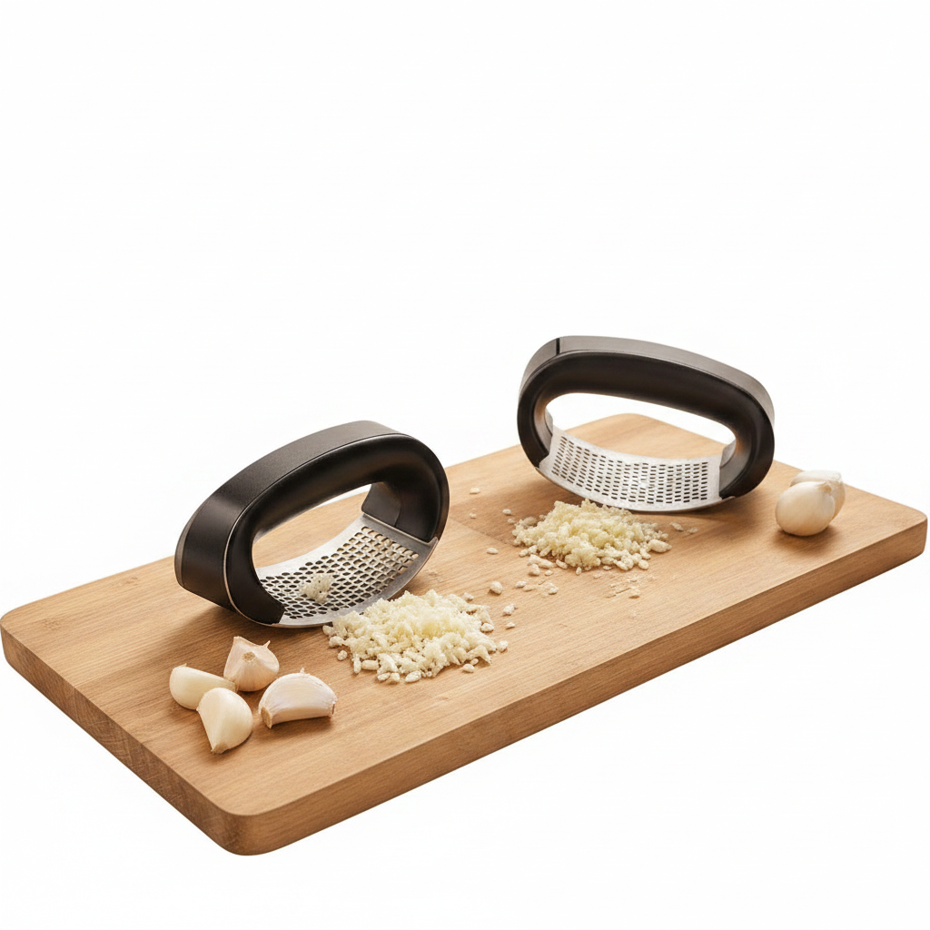 2 Pcs Manual Garlic Chopper Stainless Steel Garlic Press For Kitchen