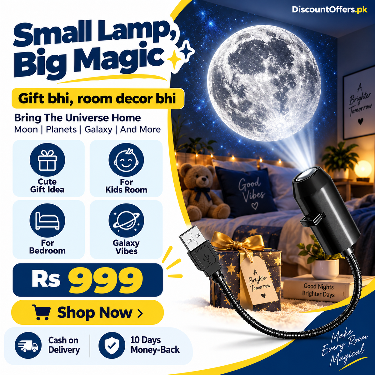 USB Planet Projector Star Night Light
