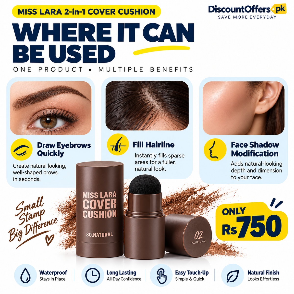 Miss Lara 2-in-1 Hairline & Eyebrow Stamp
