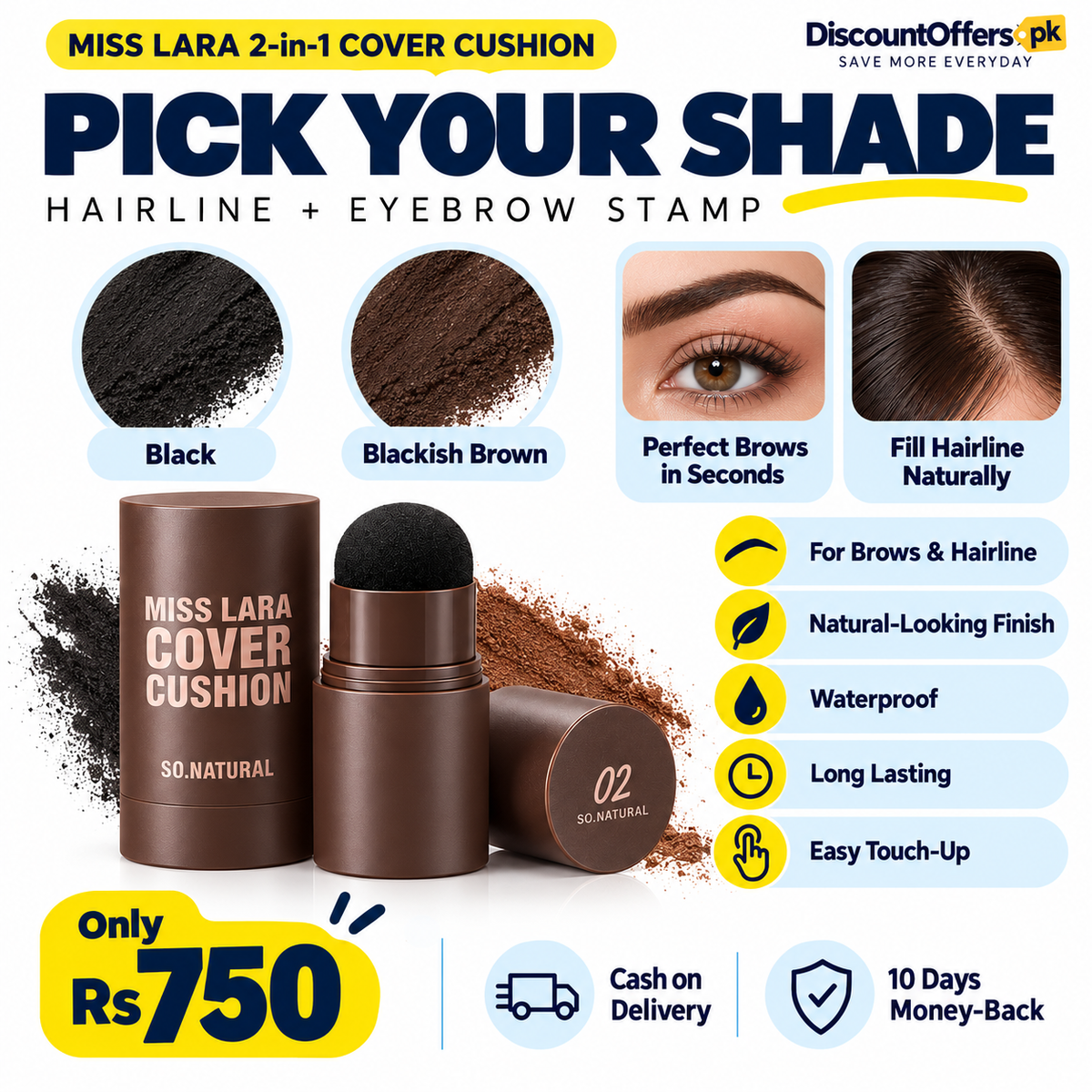 Miss Lara 2-in-1 Hairline & Eyebrow Stamp