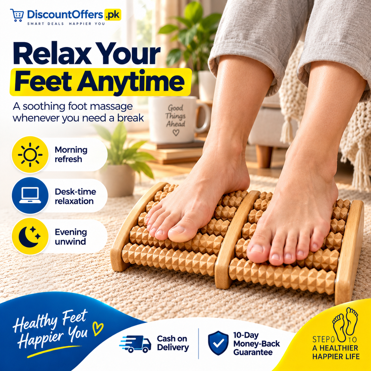Wooden Foot Roller Massager