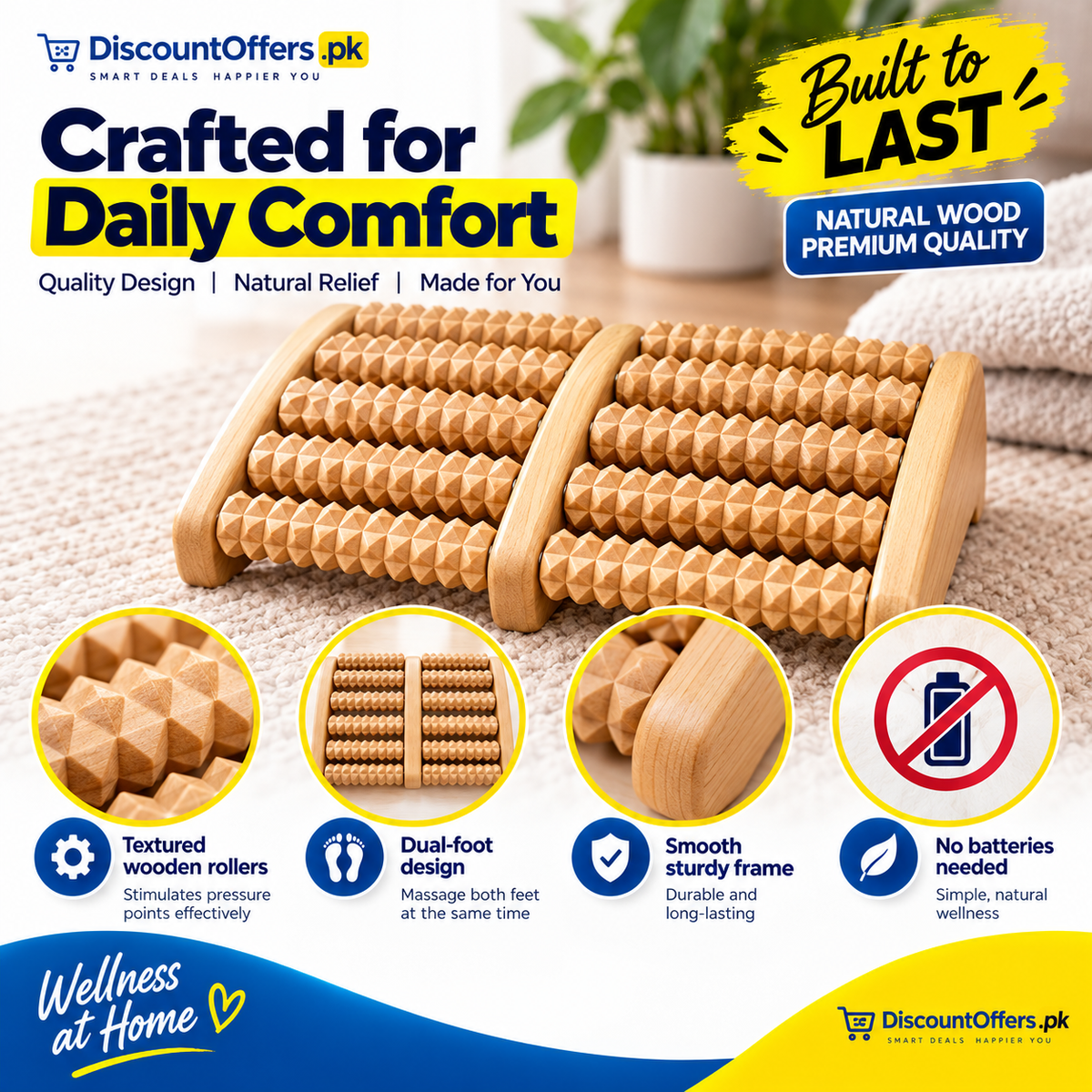 Wooden Foot Roller Massager