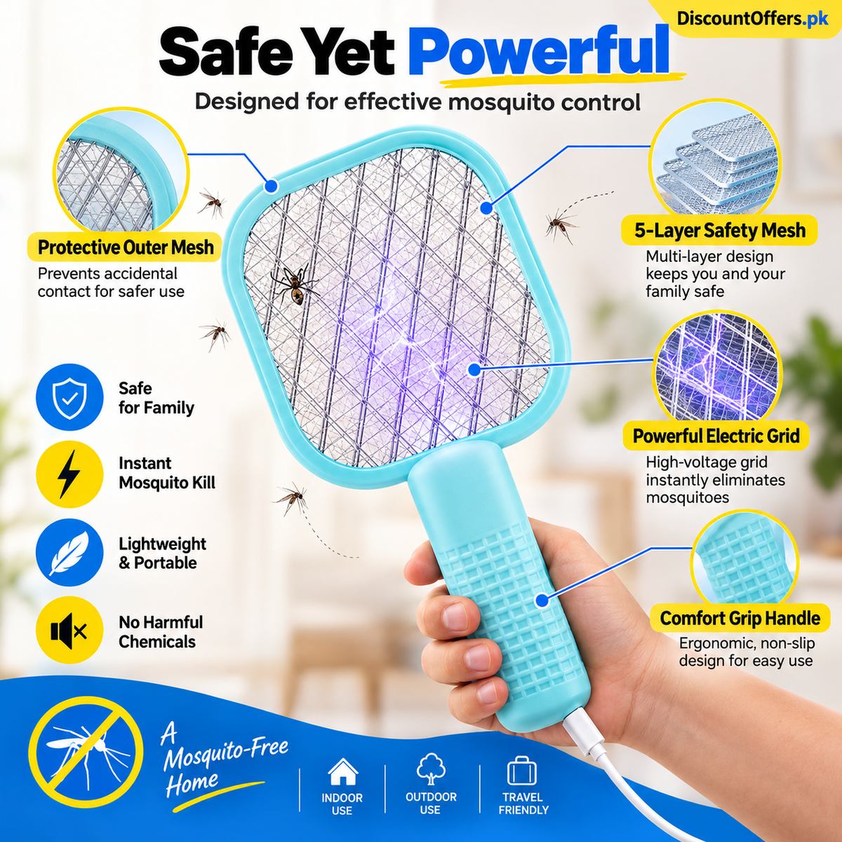 Buy 1 get 1 free Offer USB Mosquito Killer Bat racket