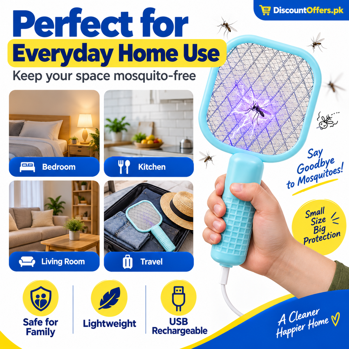 Buy 1 get 1 free Offer USB Mosquito Killer Bat racket