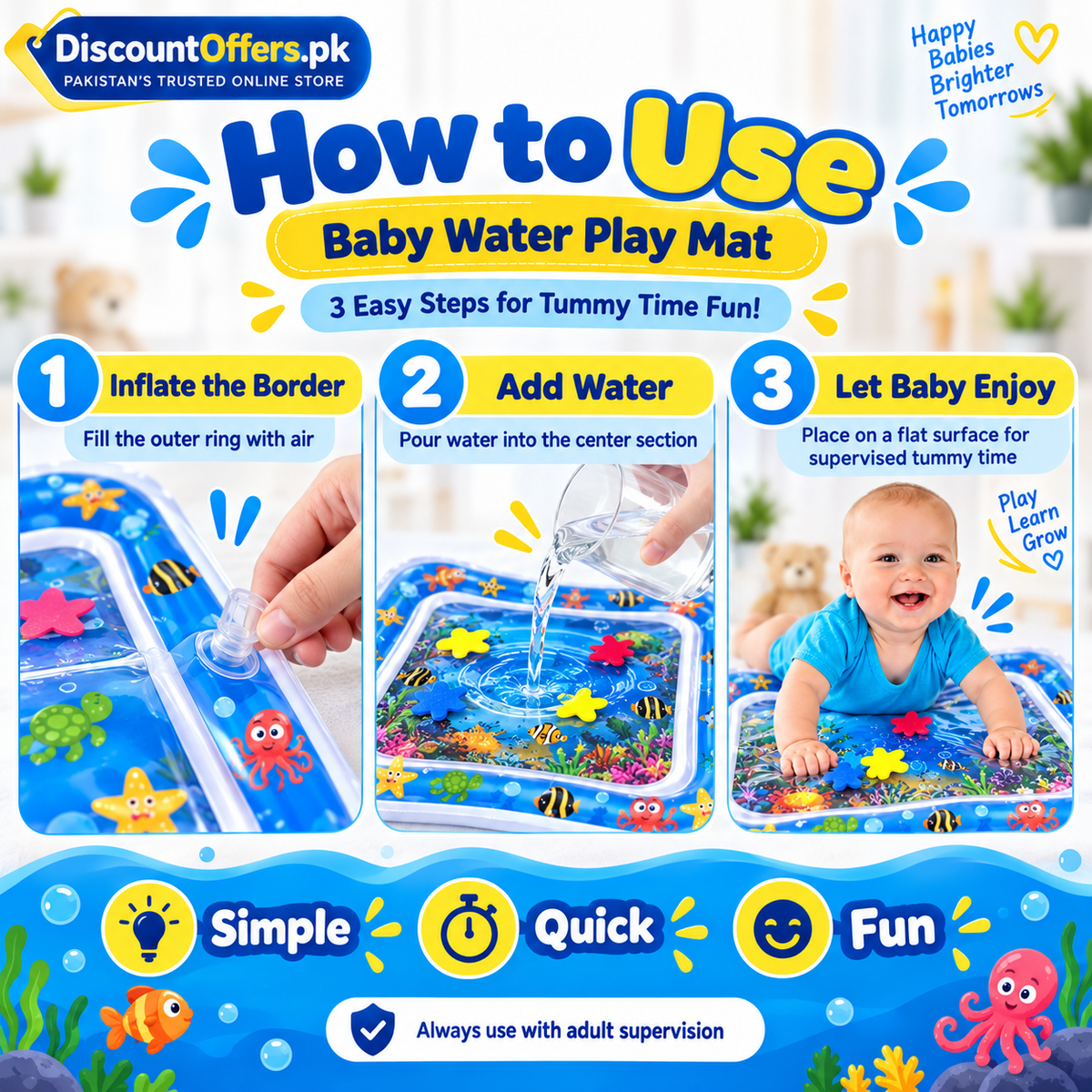Inflatable Baby Water Play & Tummy Time Mat