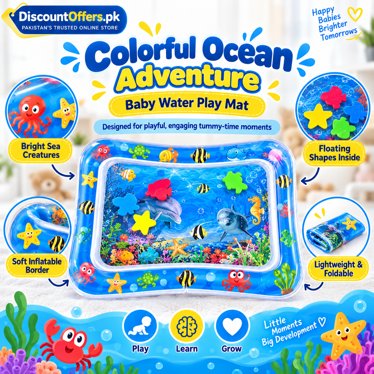 Inflatable Baby Water Play & Tummy Time Mat