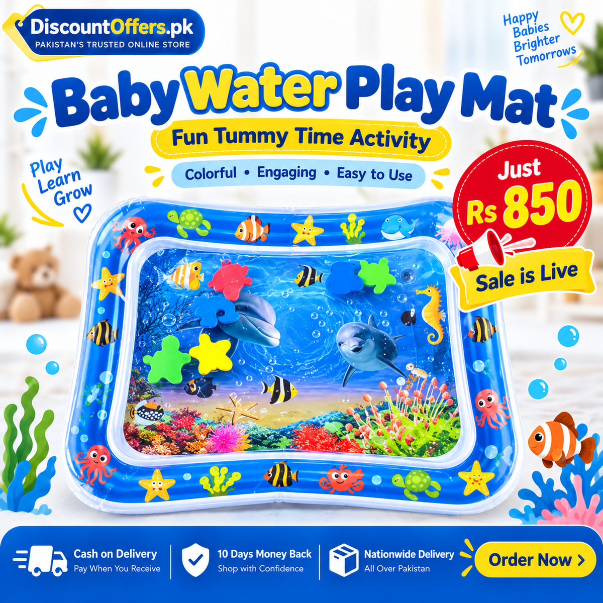 Inflatable Baby Water Play & Tummy Time Mat