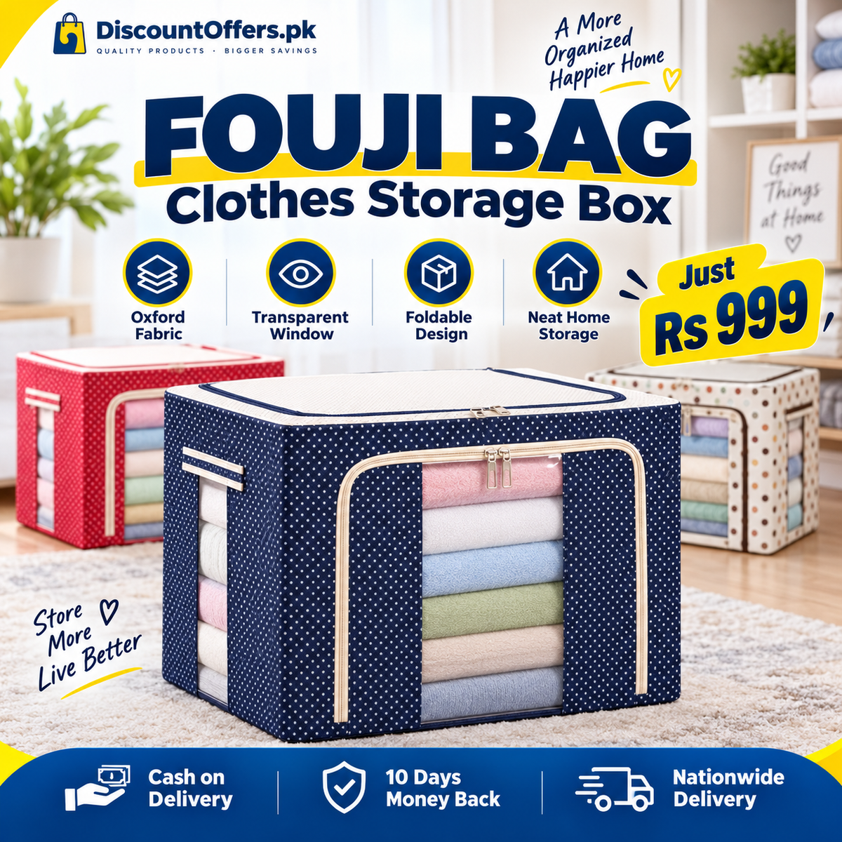 Fouji Bag  Premium Oxford Fabric Clothes & Blanket Storage Bag