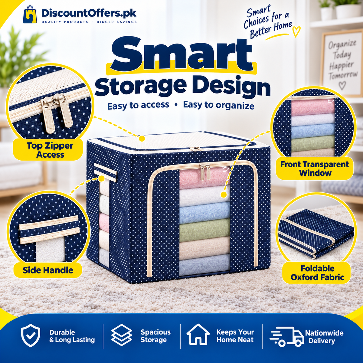Fouji Bag  Premium Oxford Fabric Clothes & Blanket Storage Bag