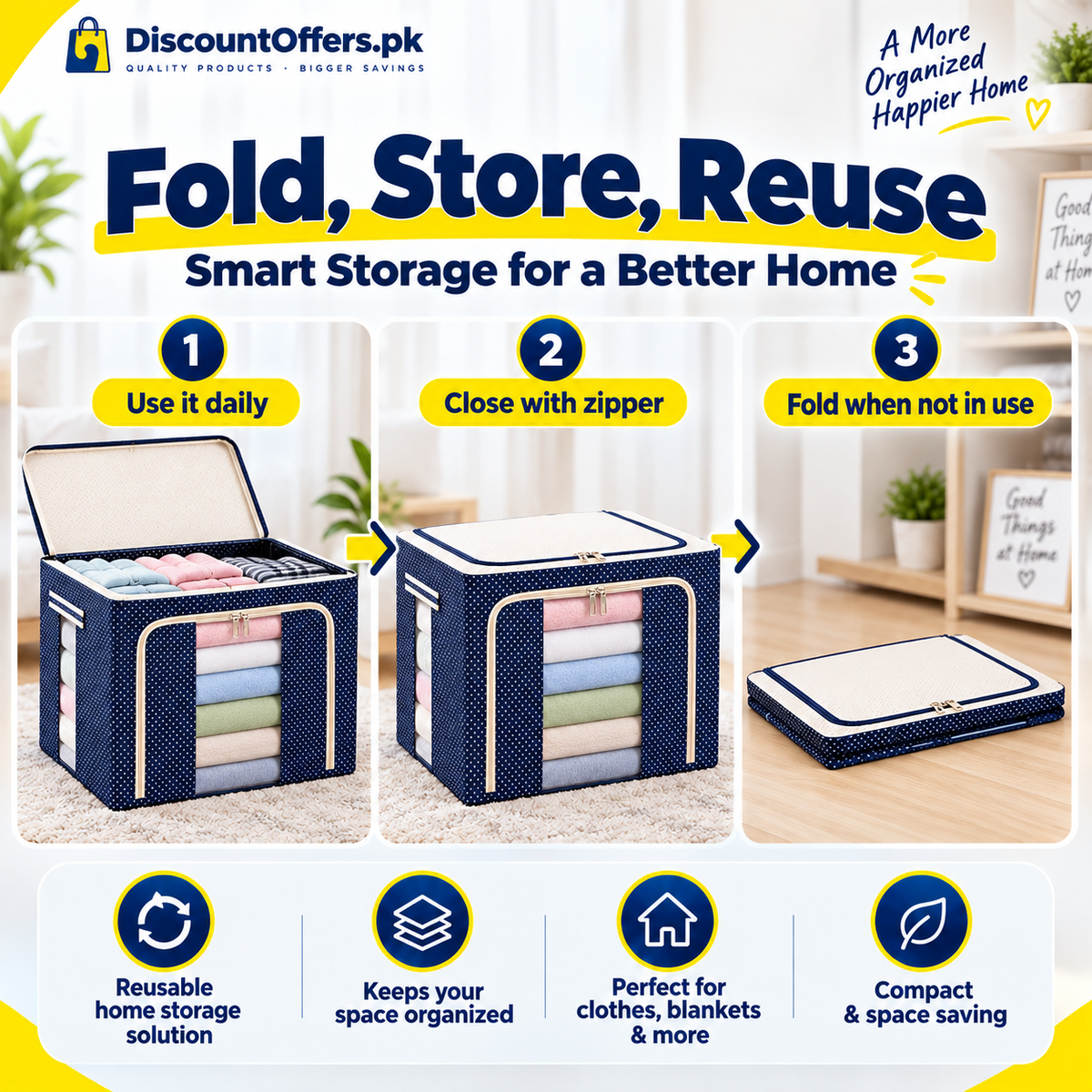 Fouji Bag  Premium Oxford Fabric Clothes & Blanket Storage Bag