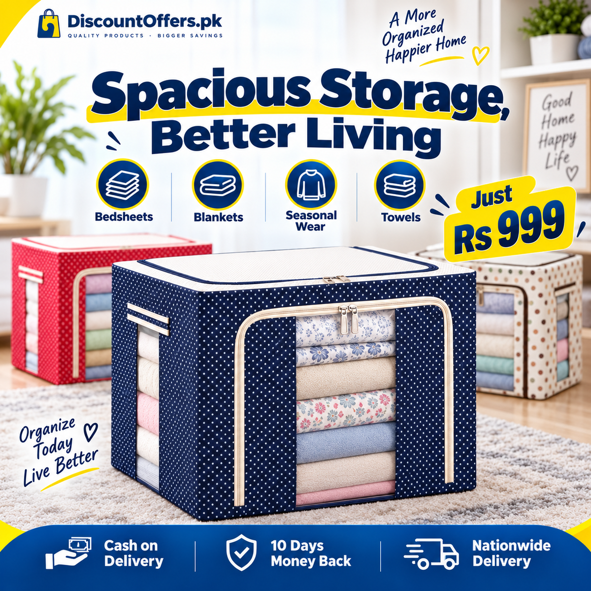 Fouji Bag  Premium Oxford Fabric Clothes & Blanket Storage Bag