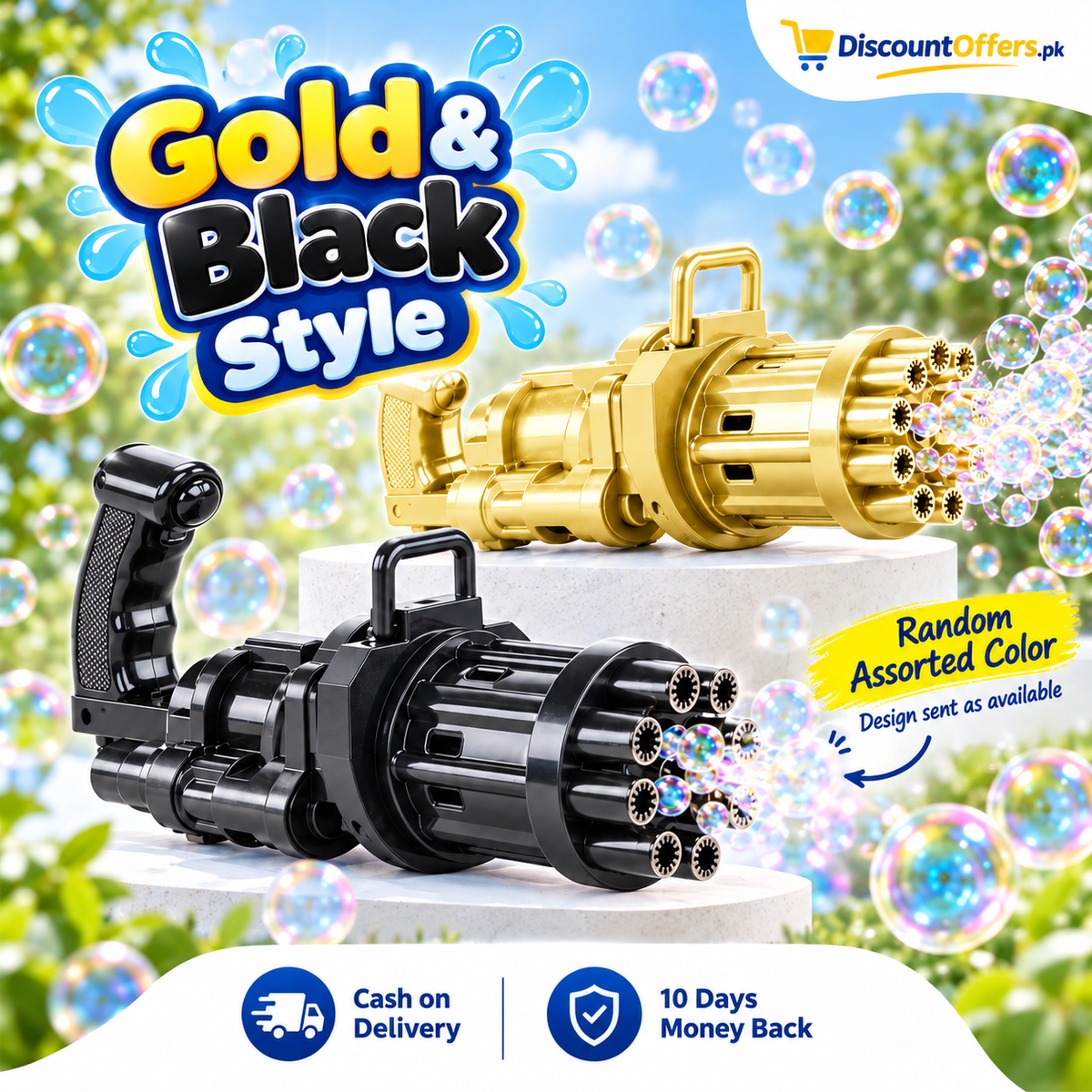 Buy 1 Get 1 FREE  Kids Bubble Gun with Bubble Liquid