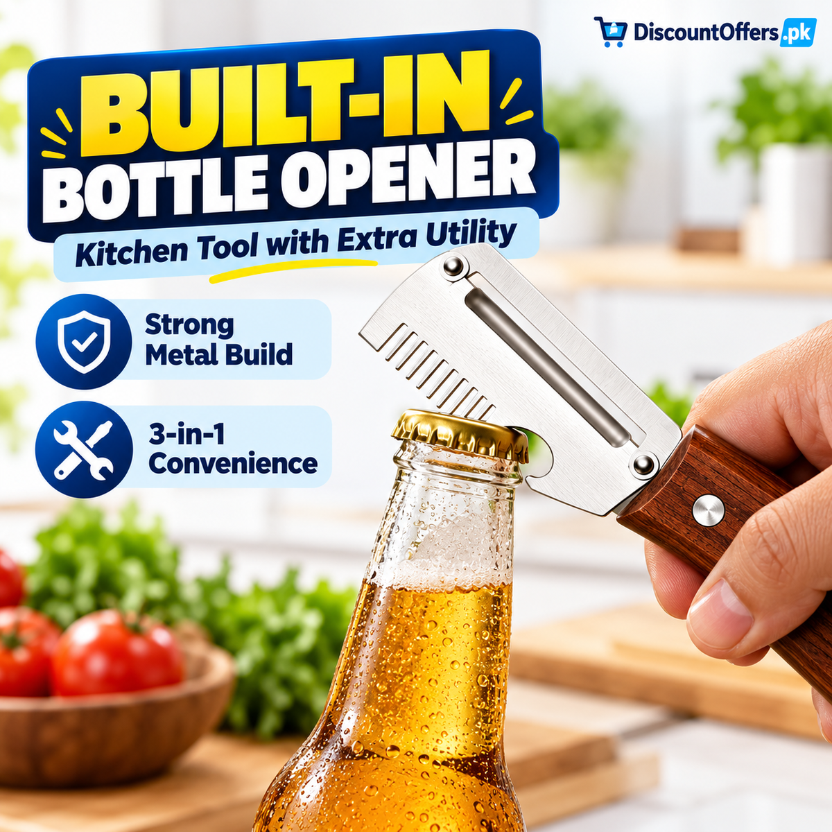 3-in-1 Vegetable Peeler, Shredder and Bottle Opener