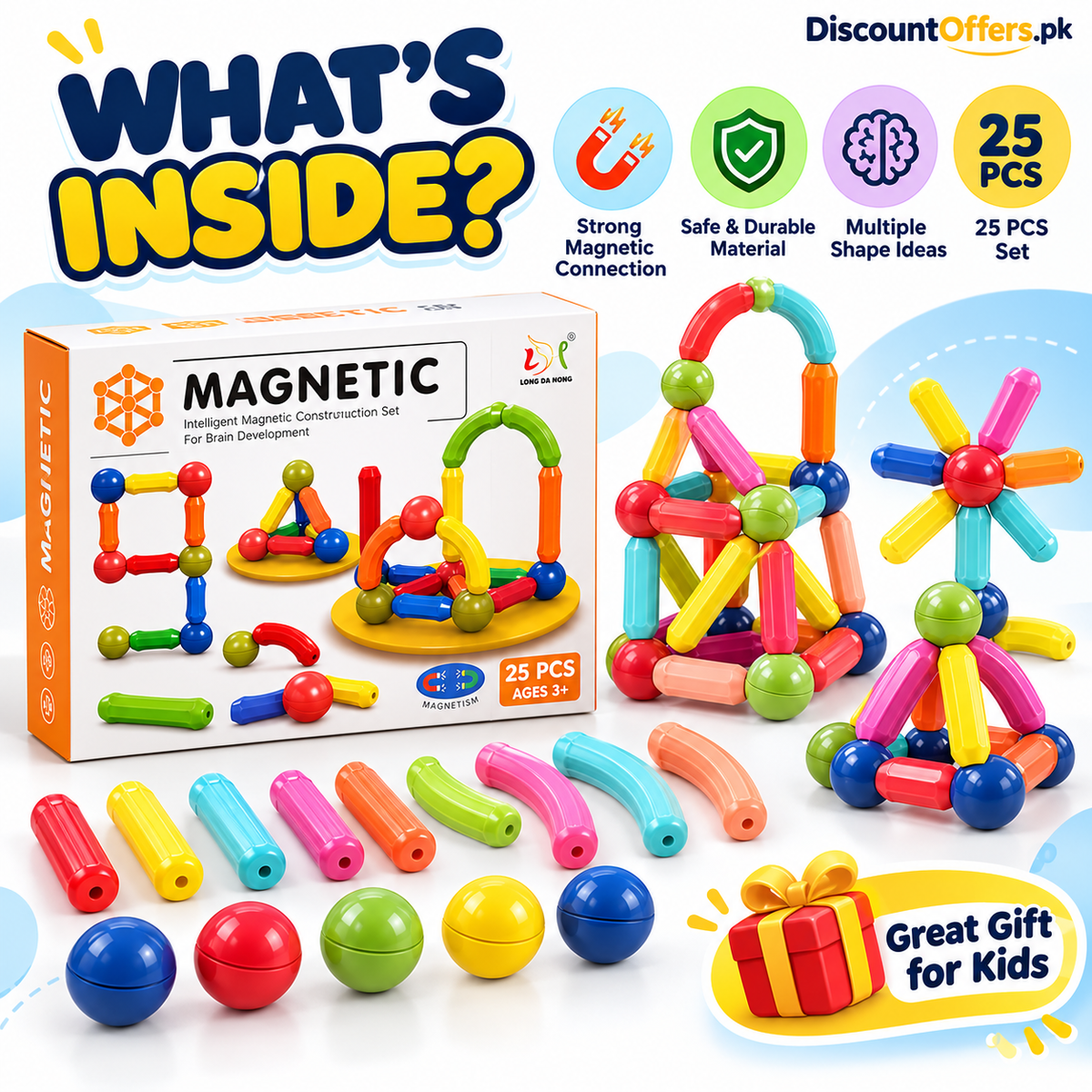 Magnetic Sticks Building Blocks 25 Pcs Educational Kids Toy