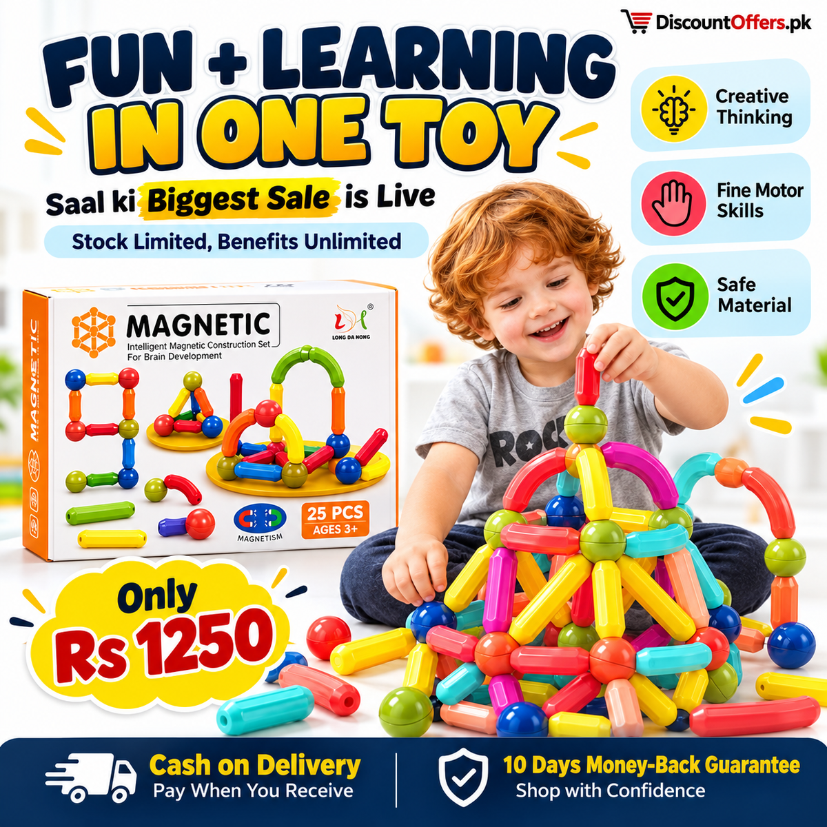 Magnetic Sticks Building Blocks 25 Pcs Educational Kids Toy