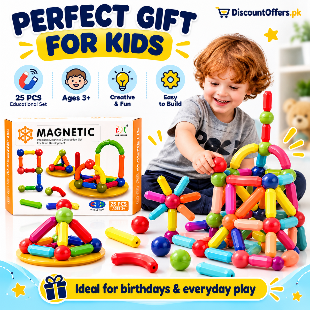 Magnetic Sticks Building Blocks 25 Pcs Educational Kids Toy