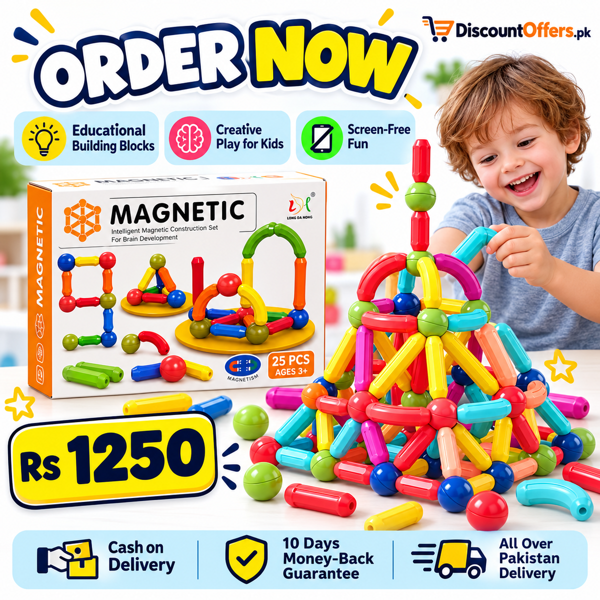 Magnetic Sticks Building Blocks 25 Pcs Educational Kids Toy