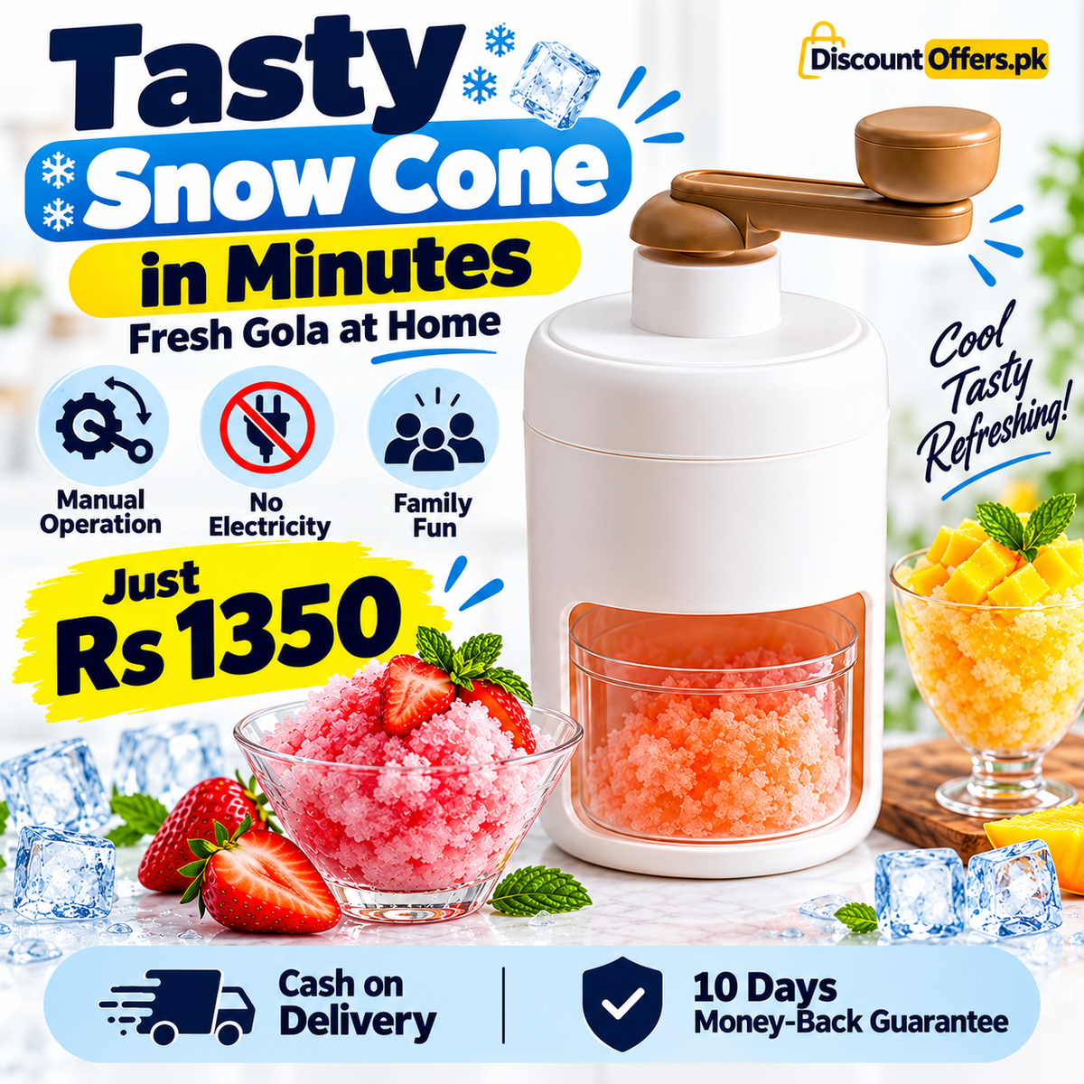 Manual Ice Crusher and Gola Maker Make Shaved Ice at Home