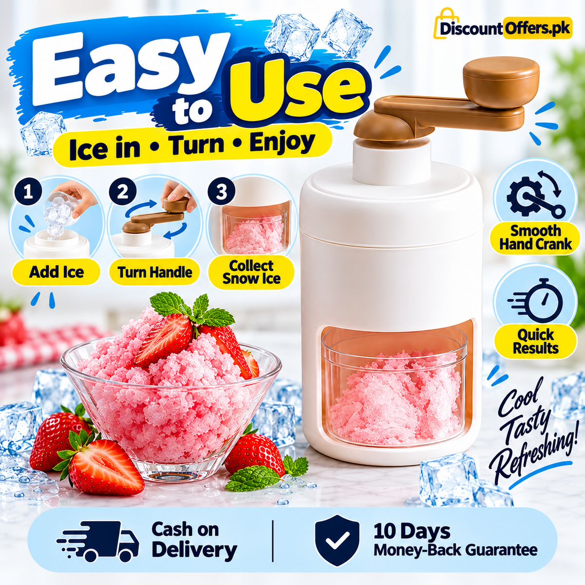 Manual Ice Crusher and Gola Maker Make Shaved Ice at Home
