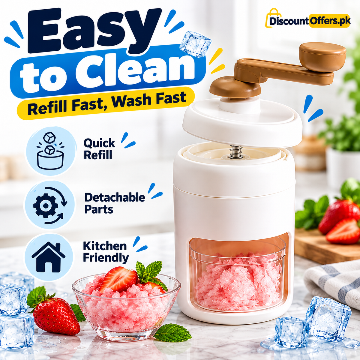 Manual Ice Crusher and Gola Maker Make Shaved Ice at Home
