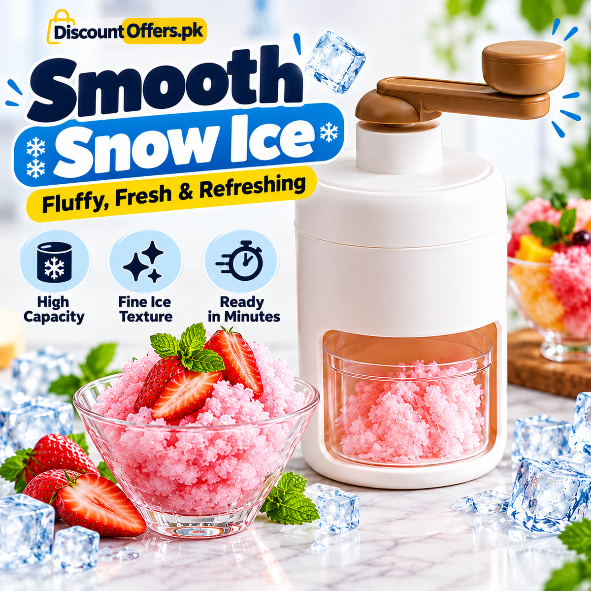Manual Ice Crusher and Gola Maker Make Shaved Ice at Home