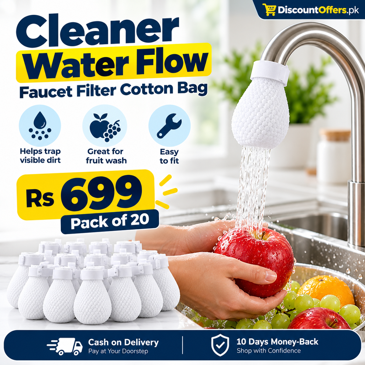 Faucet Filter Cotton Bags Pack of 20