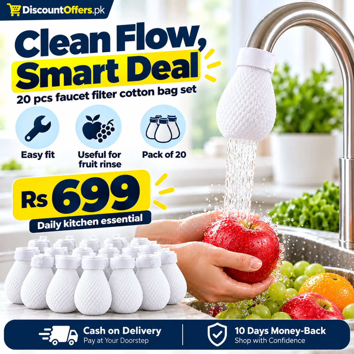 Faucet Filter Cotton Bags Pack of 20