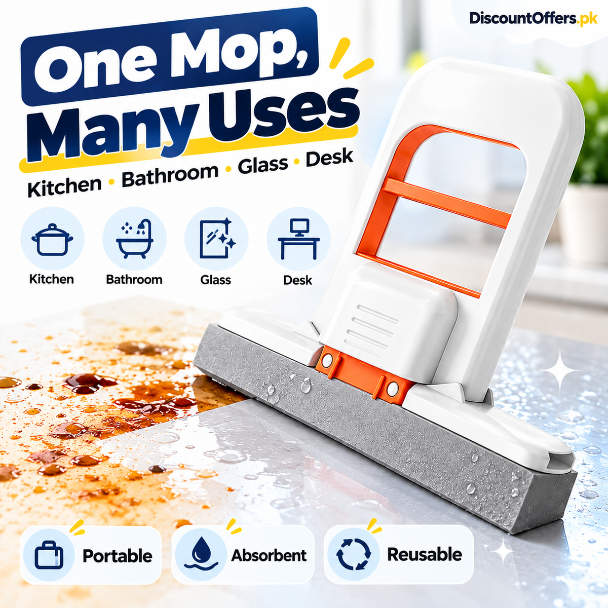 Mini Self Squeezing Sponge Mop Portable Cleaner