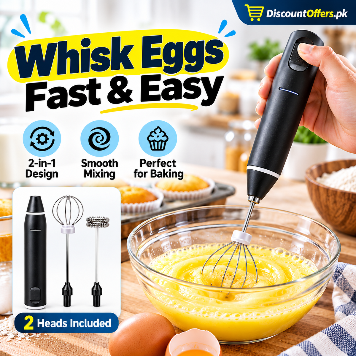 2-in-1 Electric Coffee Beater and Milk Frother