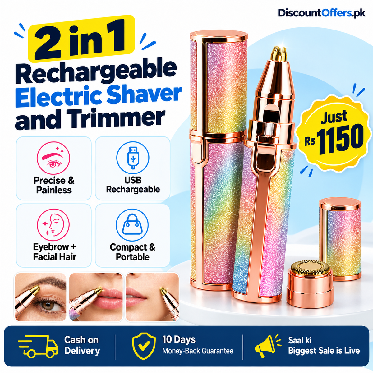 2-in-1 Rechargeable Electric Shaver and Trimmer