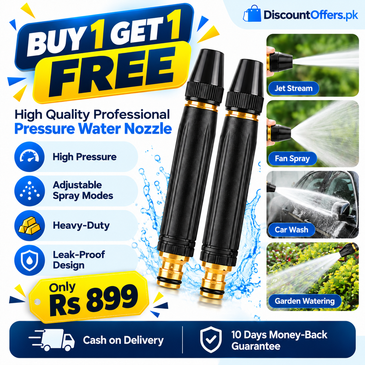 Buy 1 Get 1 FREE High Quality Professional Pressure Water Nozzle