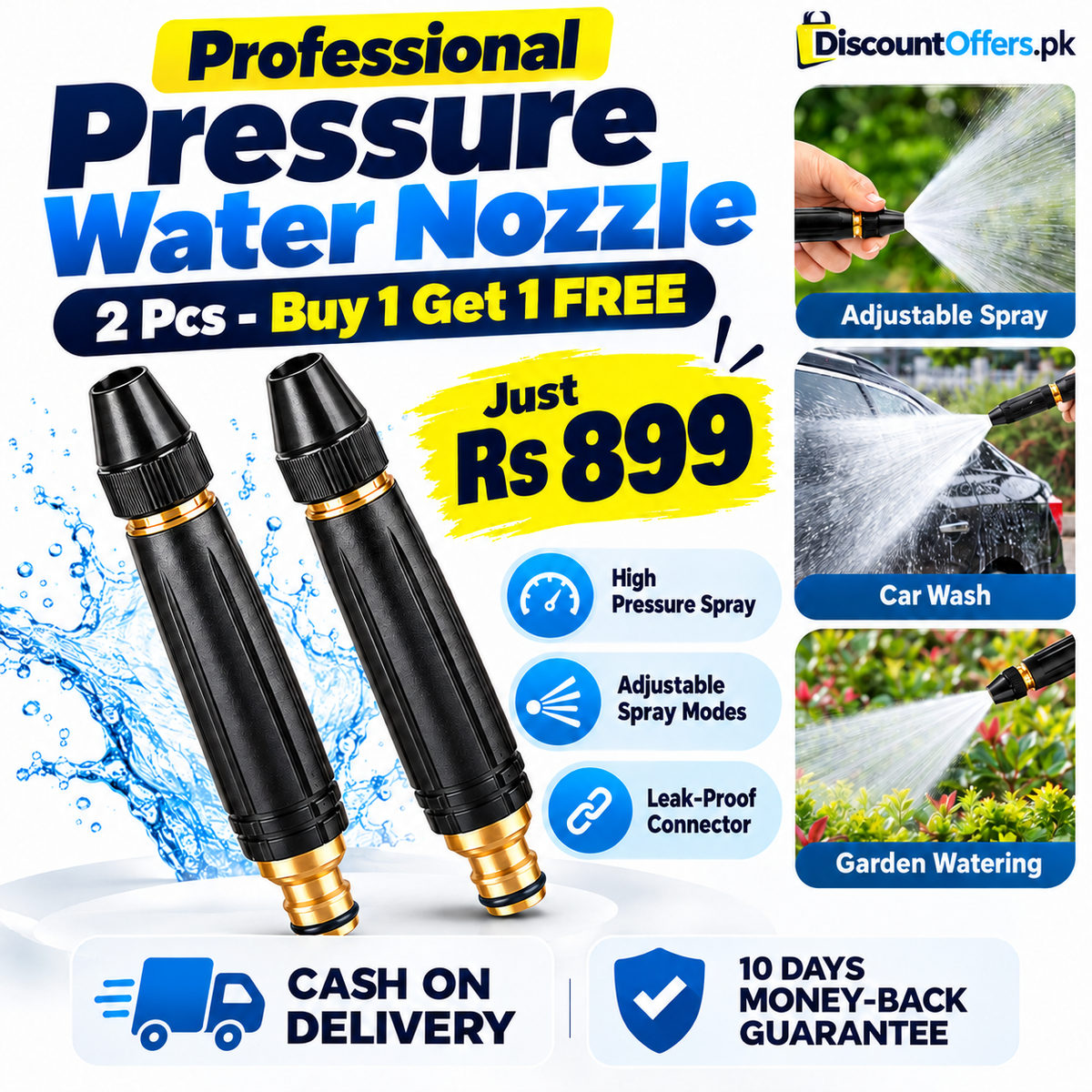 Buy 1 Get 1 FREE High Quality Professional Pressure Water Nozzle