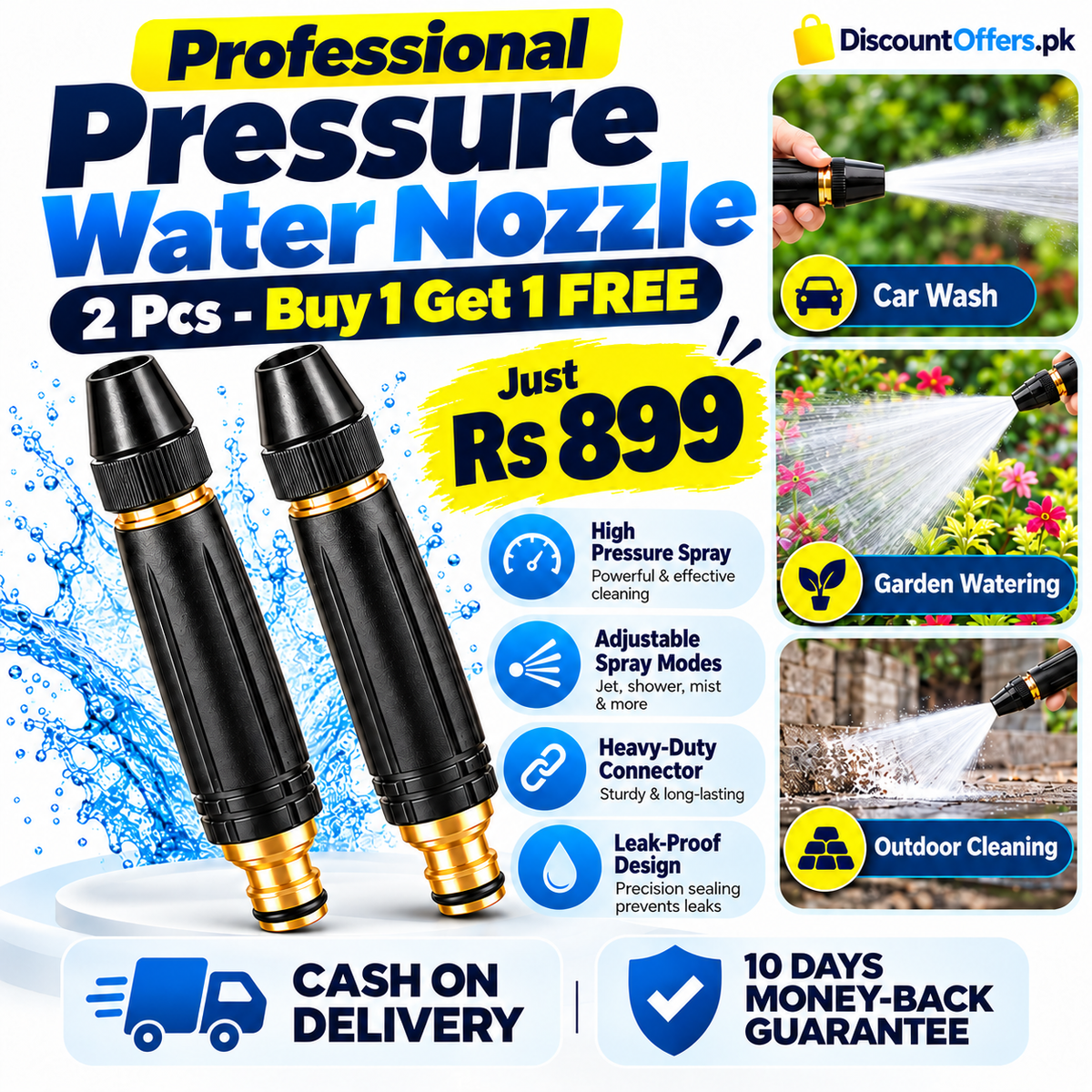 Buy 1 Get 1 FREE High Quality Professional Pressure Water Nozzle