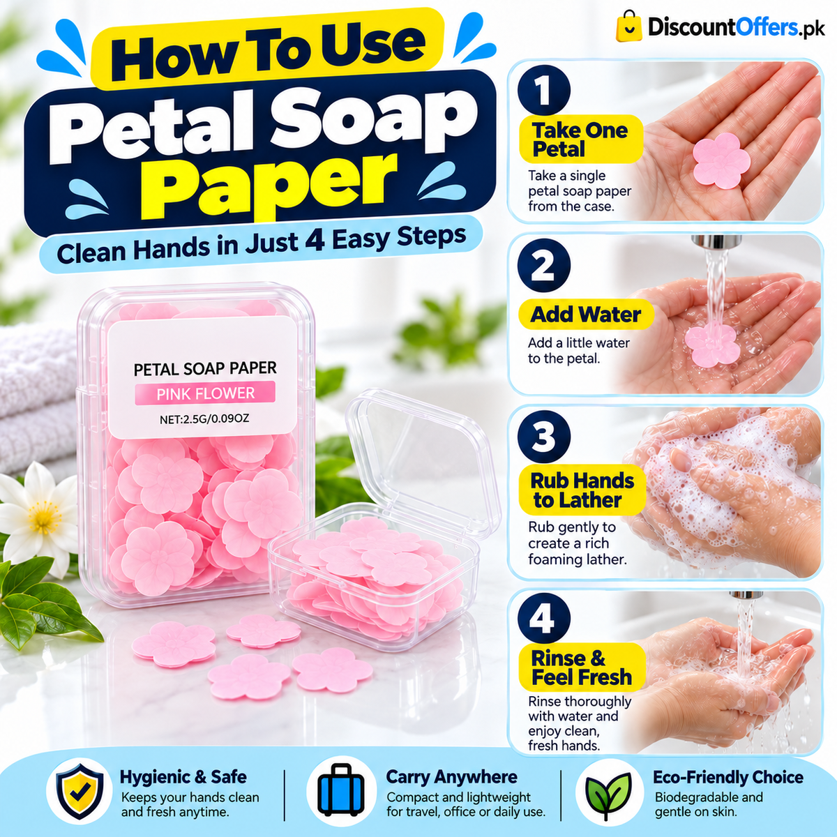 Pack of 20 Portable Flower Soap Paper Boxes