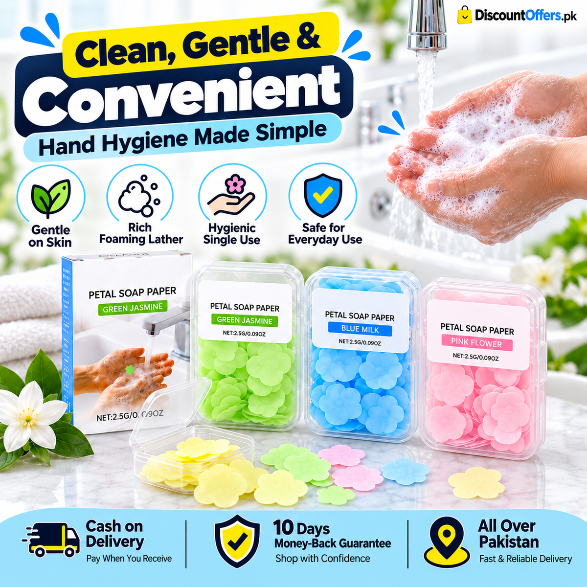 Pack of 20 Portable Flower Soap Paper Boxes