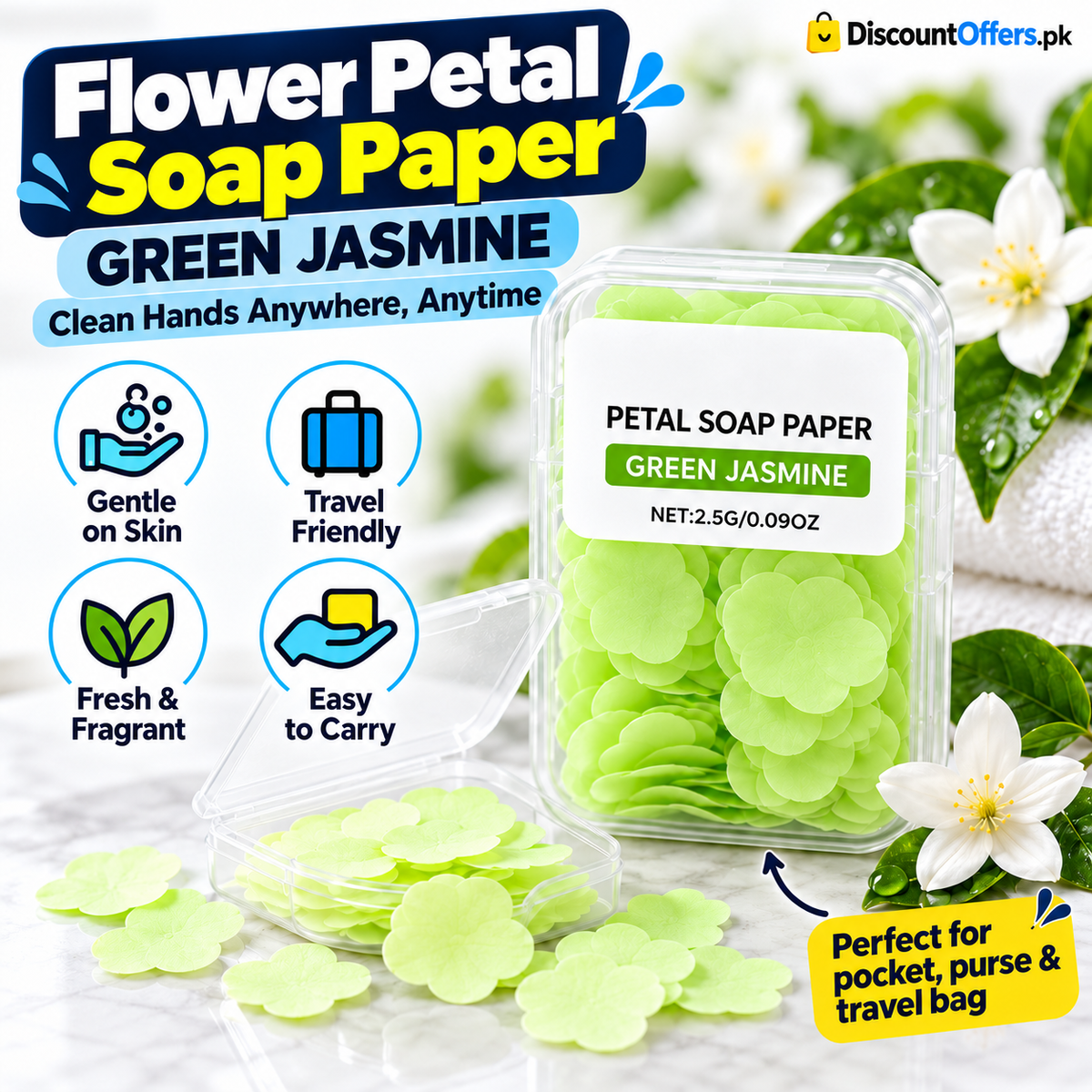 Pack of 20 Portable Flower Soap Paper Boxes